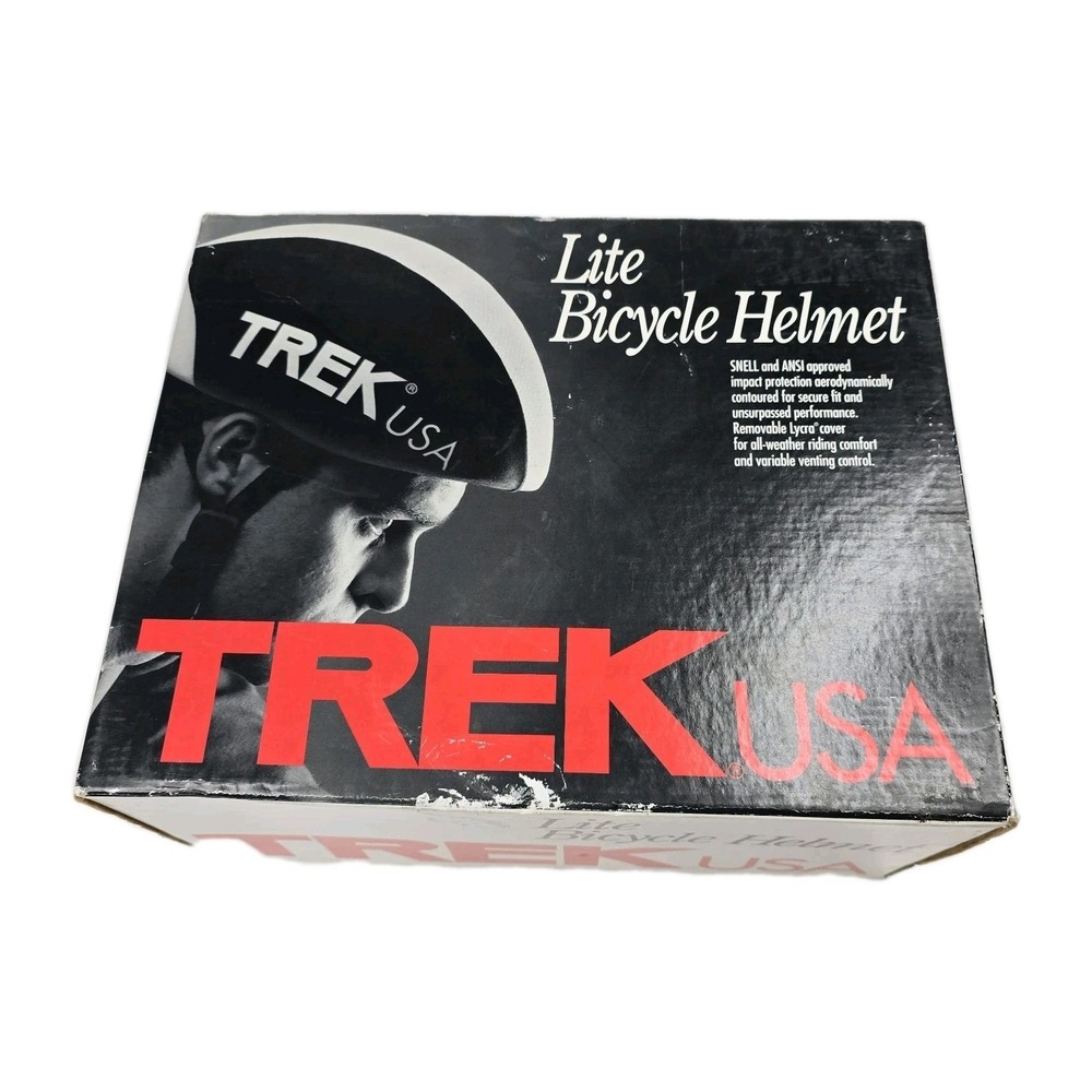 Vintage 90's Trek Lite Red White Helmet L 7 3/4 USA 62 Euro SNELL and ANSI‎